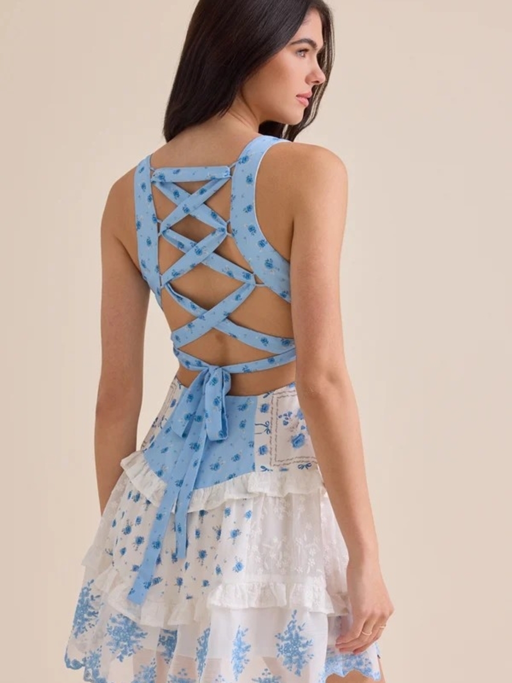 Altar'd State Lotis Patchwork Mini Dress